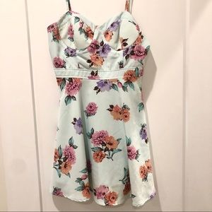 Forever 21 Trendy Floral Fit and Flare Dress Small